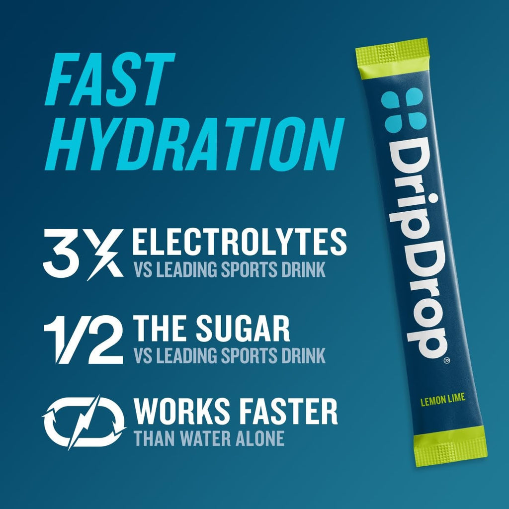 DripDrop Sunburst Variety Pack Electrolyte Powder, 8 oz sticks, 16 count