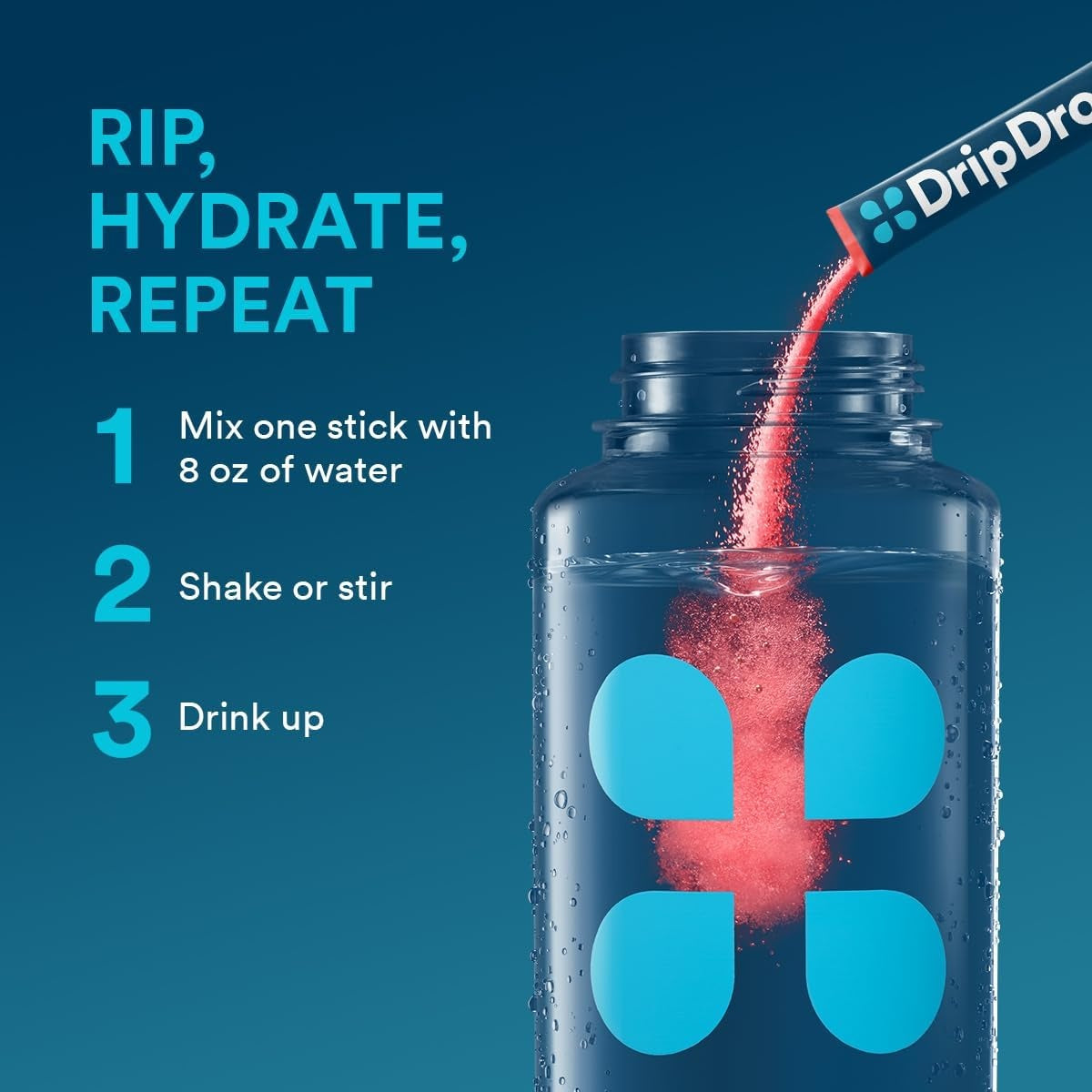 DripDrop Juicy Variety Pack Electrolyte Powder, 8 oz sticks, 16 count